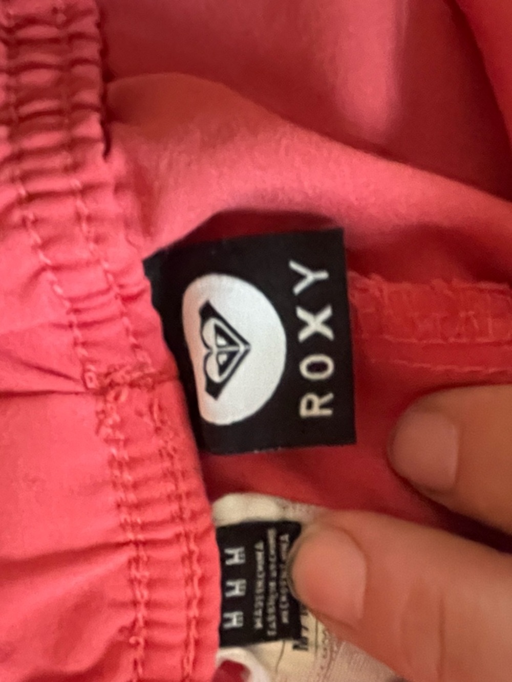 Roxy Coral Pink Athletic Shorts with Logo Patch - Picture 3 of 5